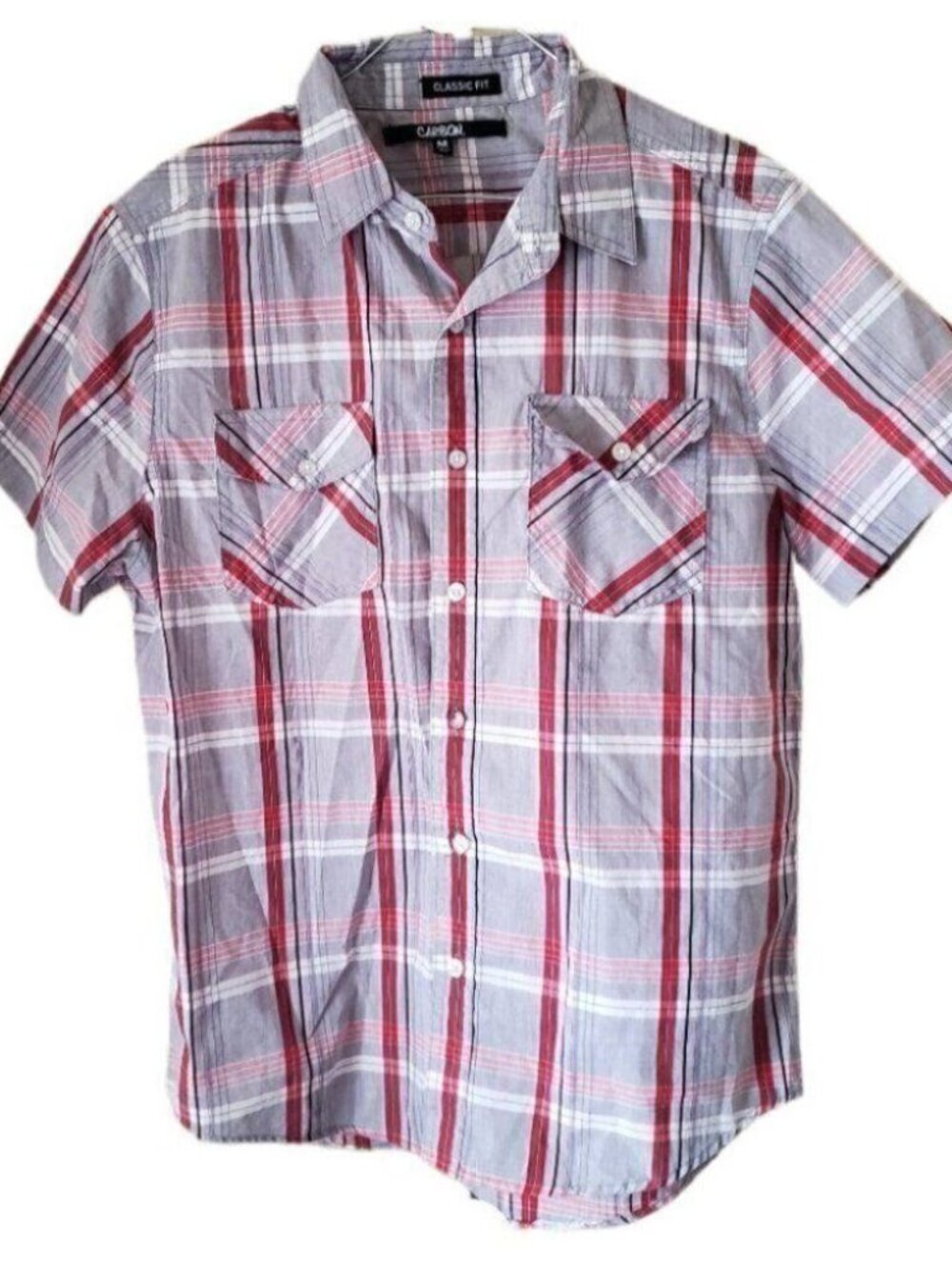 Carbon Classic Fit Men's Short Sleeve Plaid Shirt
